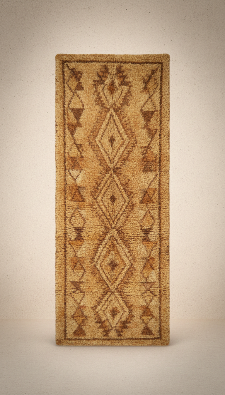 Taznakht Gold and Earth Brown Handwoven Runner