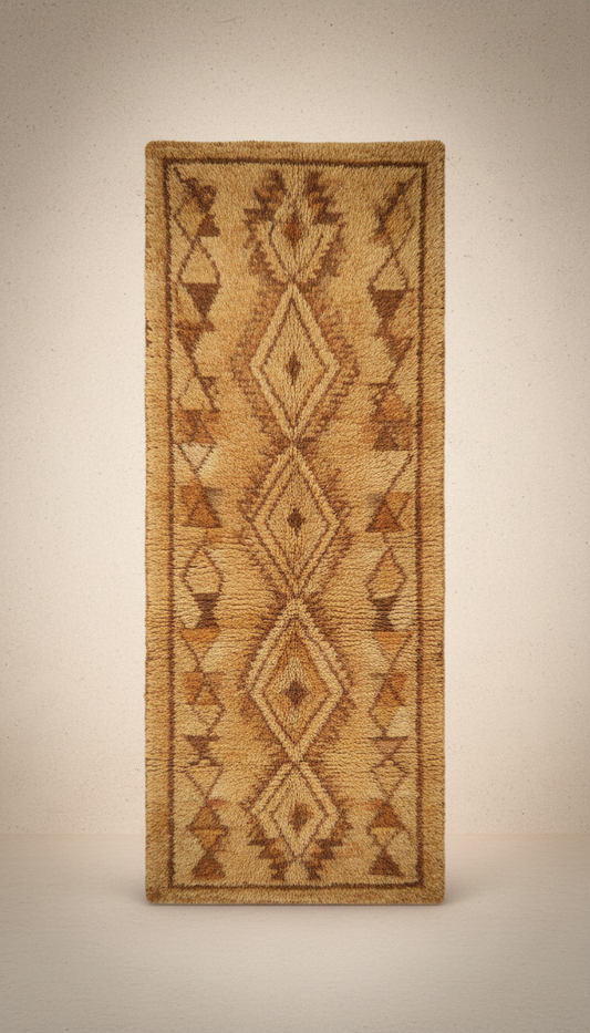 Taznakht Gold and Earth Brown Handwoven Runner